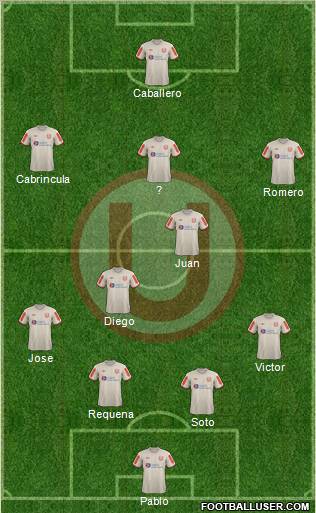 C Universitario D 4-4-1-1 football formation