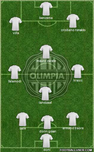 C Olimpia 5-4-1 football formation