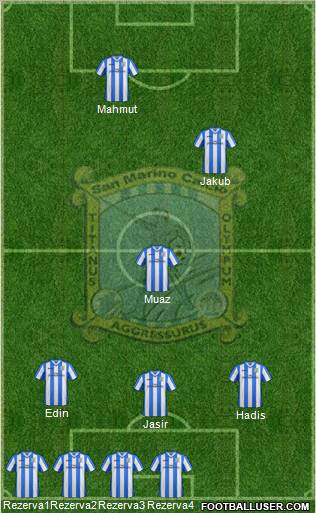 San Marino 4-3-3 football formation