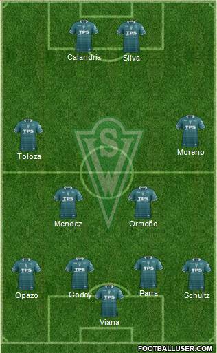 CD Santiago Wanderers S.A.D.P. 4-2-2-2 football formation