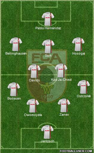 FC Augsburg 4-2-3-1 football formation