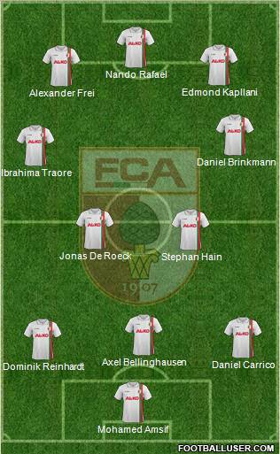 FC Augsburg 3-4-3 football formation
