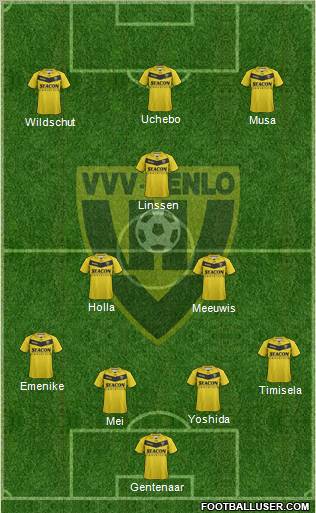 VVV-Venlo 4-2-1-3 football formation