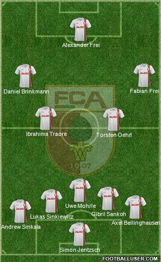 FC Augsburg 5-4-1 football formation