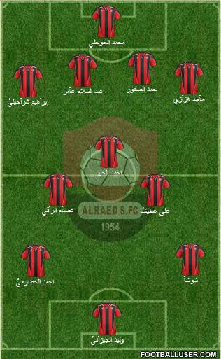 Al-Ra'eed 4-3-2-1 football formation