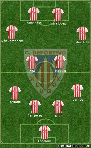C.D. Lugo 4-4-2 football formation