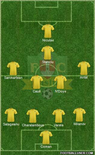 FC Vaslui 4-4-1-1 football formation