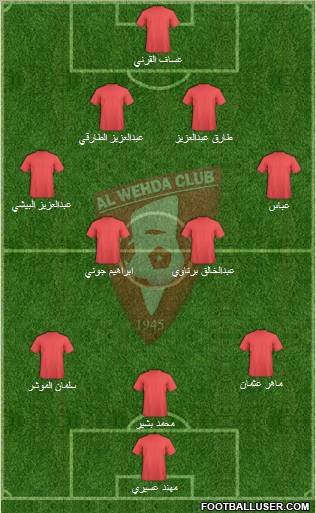 Al-Wahda (KSA) 4-4-1-1 football formation