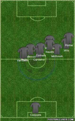 KSV Roeselare 3-5-2 football formation