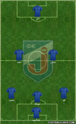 FK Jagodina 3-5-2 football formation