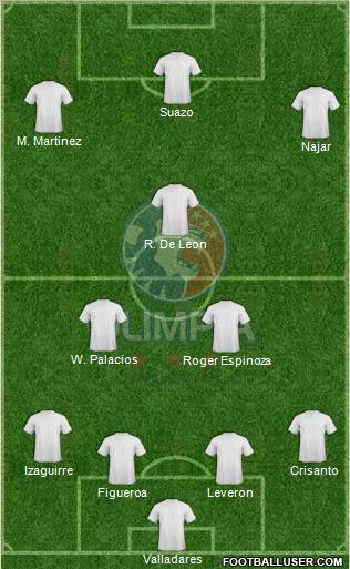 CD Olimpia 4-2-1-3 football formation