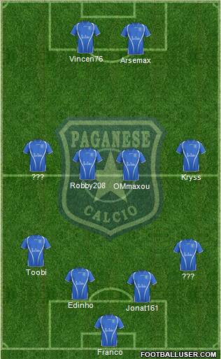 Paganese 4-4-2 football formation