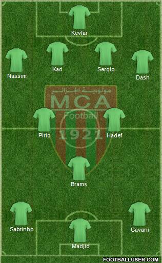 Mouloudia Club d'Alger 4-2-1-3 football formation