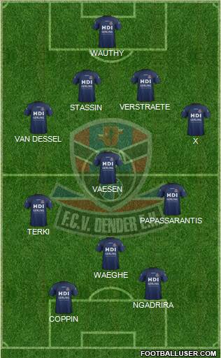 FCV Dender E.H. 4-3-1-2 football formation