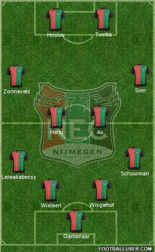 NEC Nijmegen 3-5-1-1 football formation