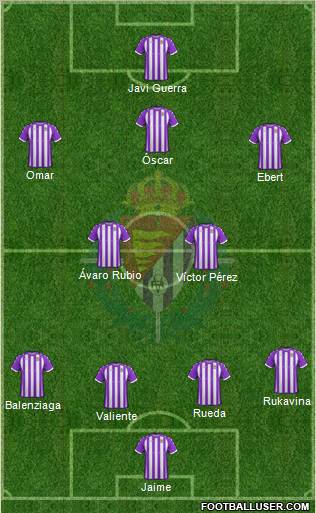 R. Valladolid C.F., S.A.D. 4-2-1-3 football formation