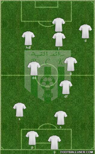 Raed Chabab Kouba 4-2-1-3 football formation
