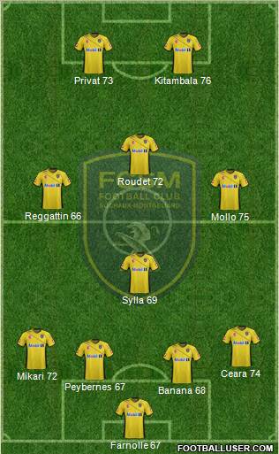 FC Sochaux-Montbéliard 4-1-3-2 football formation
