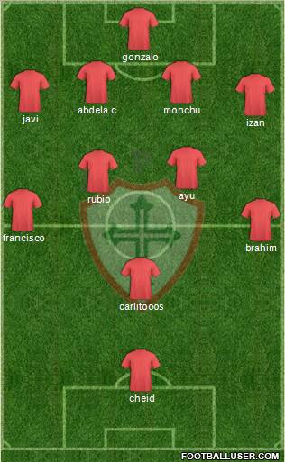 A Portuguesa Londrinense 4-4-1-1 football formation