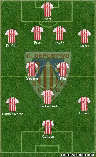 C.D. Lugo 4-2-3-1 football formation