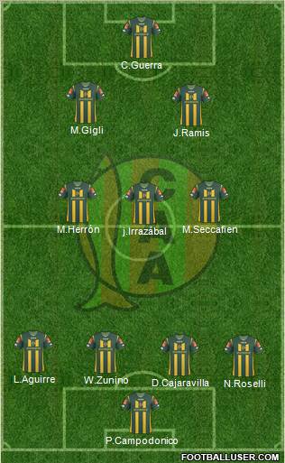 Aldosivi 4-3-2-1 football formation
