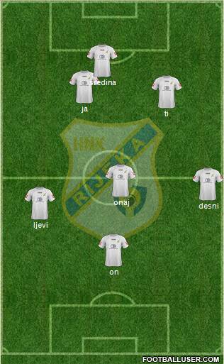 HNK Rijeka 3-4-1-2 football formation