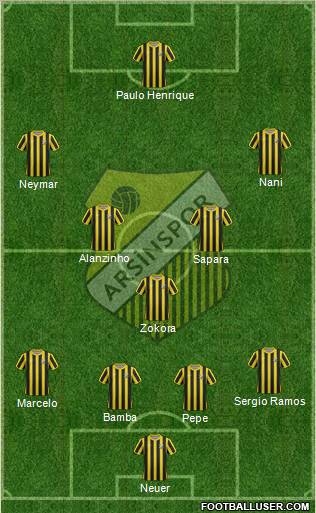 Arsinspor 4-3-3 football formation