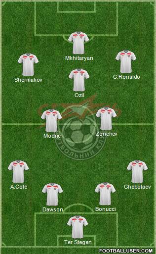 Stal Alchevsk 4-4-2 football formation