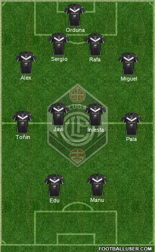 FC Lugano 4-4-2 football formation