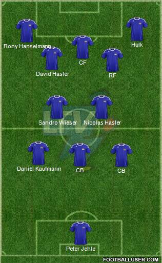 Liechtenstein 3-5-2 football formation