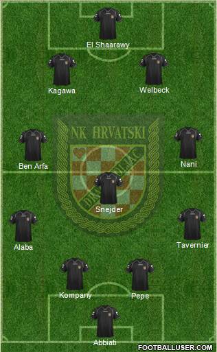 NK Hrvatski Dragovoljac 4-3-2-1 football formation