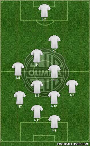 C Olimpia 3-4-2-1 football formation
