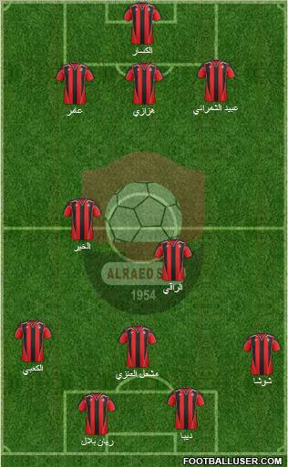 Al-Ra'eed 3-4-1-2 football formation