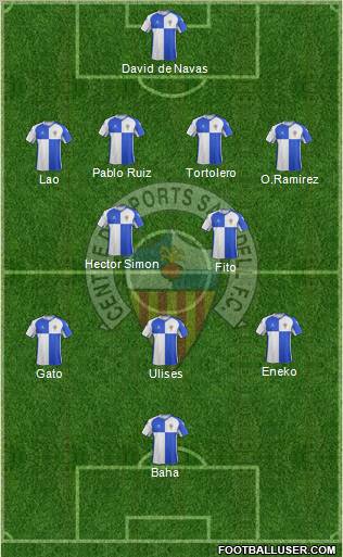 C.E. Sabadell 4-4-1-1 football formation