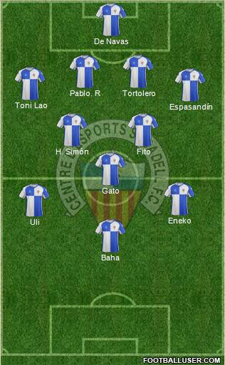 C.E. Sabadell 4-2-2-2 football formation