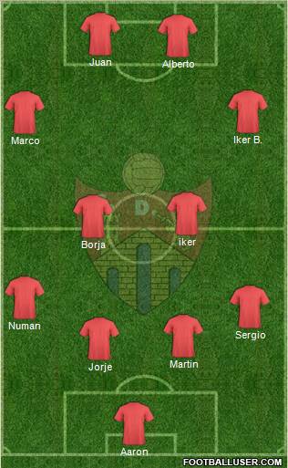 C.D. Ourense 3-4-2-1 football formation