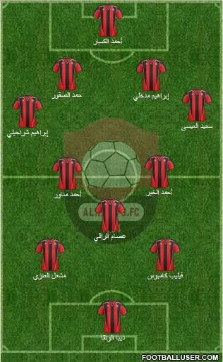 Al-Ra'eed 4-5-1 football formation