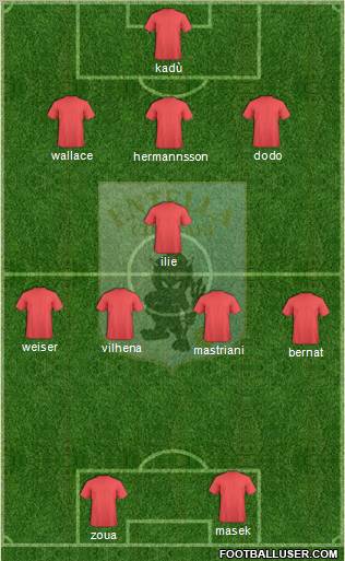 Virtus Entella 3-5-2 football formation
