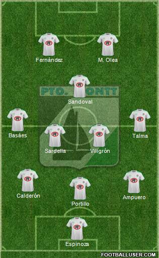 CD Puerto Montt 3-4-1-2 football formation