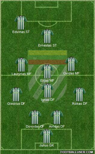 VFK Zalgiris Vilnius 5-3-2 football formation