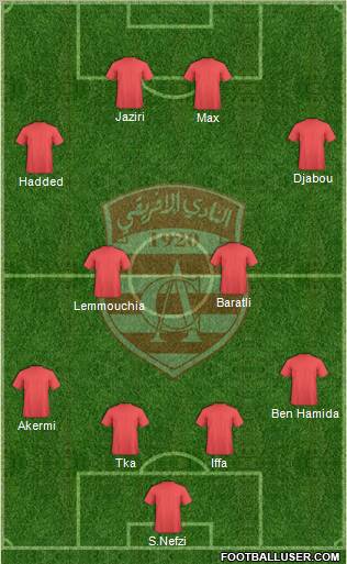 Club Africain Tunis 4-4-2 football formation