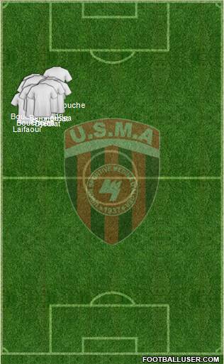 Union Sportive de la Médina d'Alger 3-4-3 football formation
