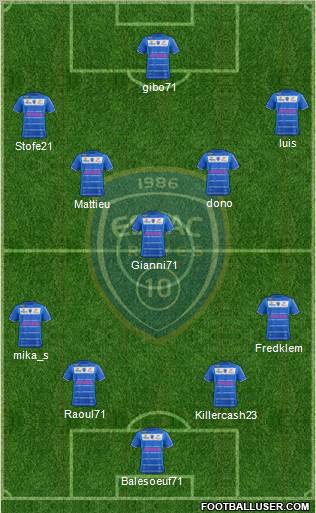 Esperance Sportive Troyes Aube Champagne 4-1-2-3 football formation