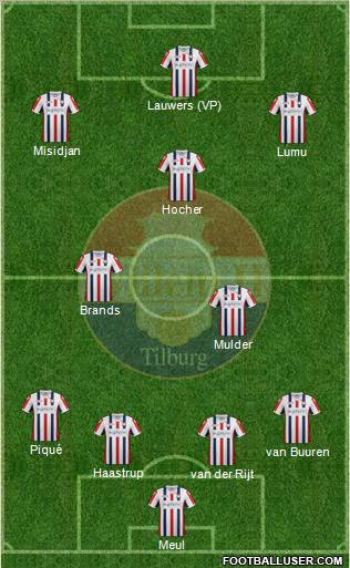 Willem II 4-2-3-1 football formation