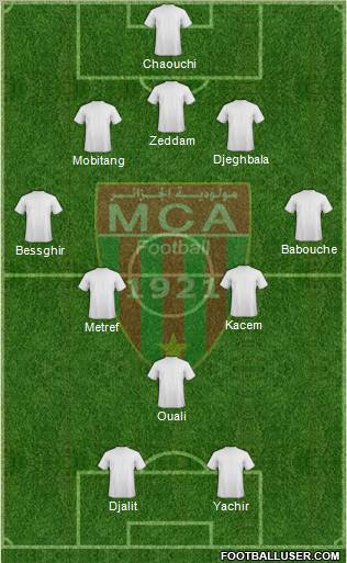 Mouloudia Club d'Alger 5-3-2 football formation