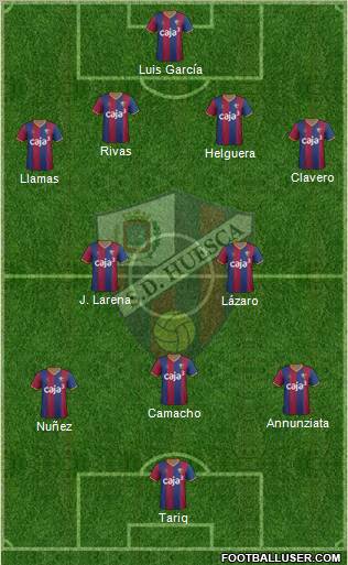 S.D. Huesca 4-2-3-1 football formation