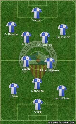 C.E. Sabadell 4-2-2-2 football formation