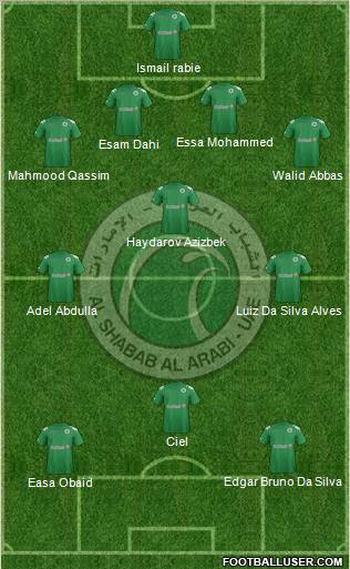 Al-Shabab (UAE) 4-4-2 football formation
