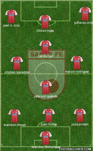 Santa Fe CD 4-1-2-3 football formation