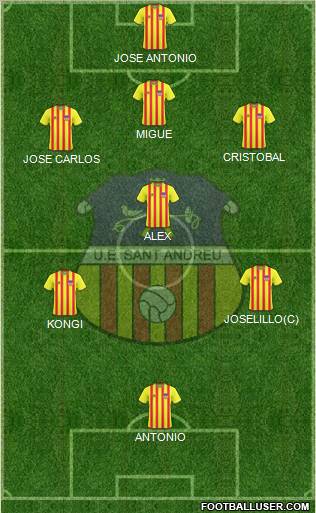 U.E. Sant Andreu 4-3-2-1 football formation